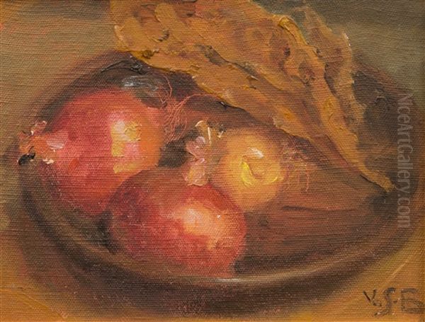 Onions Oil Painting by Venny Soldan-Brofeldt