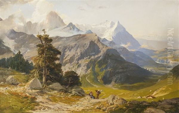 Col De Balme Oil Painting by Alexander Jules Von Soldenhoff