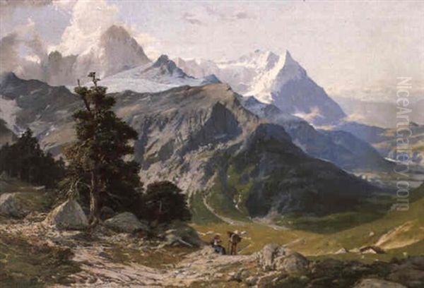 Col De Balme Oil Painting by Alexander Jules Von Soldenhoff