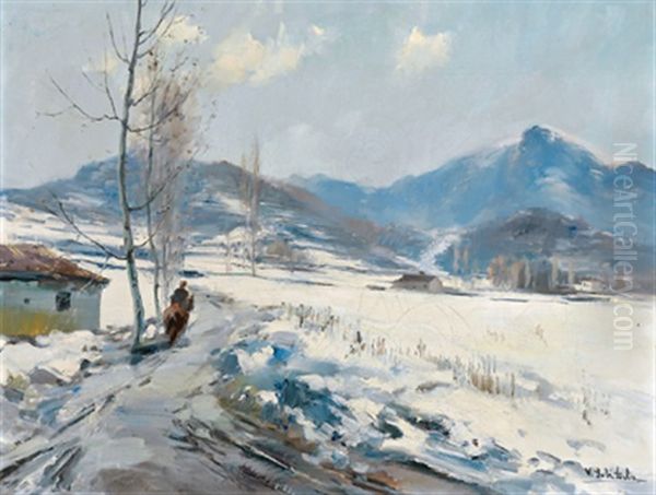 Winterlandschaft, Ruckseitig Signiert Oil Painting by Vicente Sole Jorba