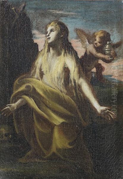 The Penitent Magdalen Oil Painting by Giovan Gioseffo dal Sole