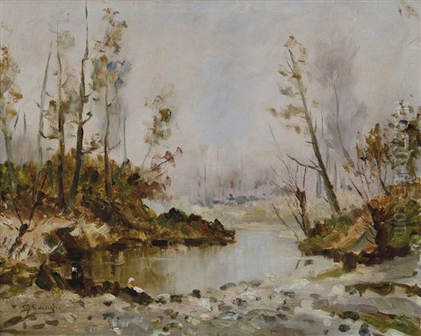 Lavandaie Al Fiume Oil Painting by Giuseppe Solenghi