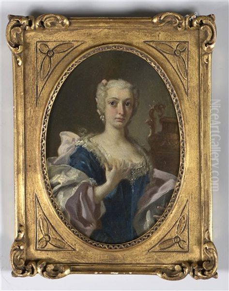 Portrait De Jeune Femme Oil Painting by Francesco Solimena