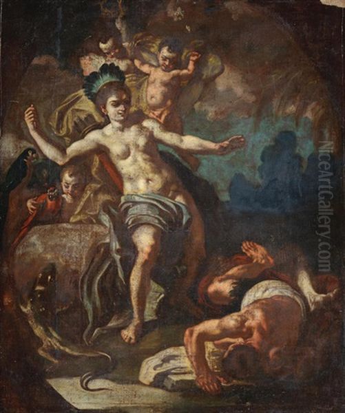 An Allegory Of America Oil Painting by Francesco Solimena