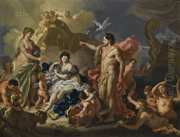 Bacchus And Ariadne Oil Painting by Francesco Solimena