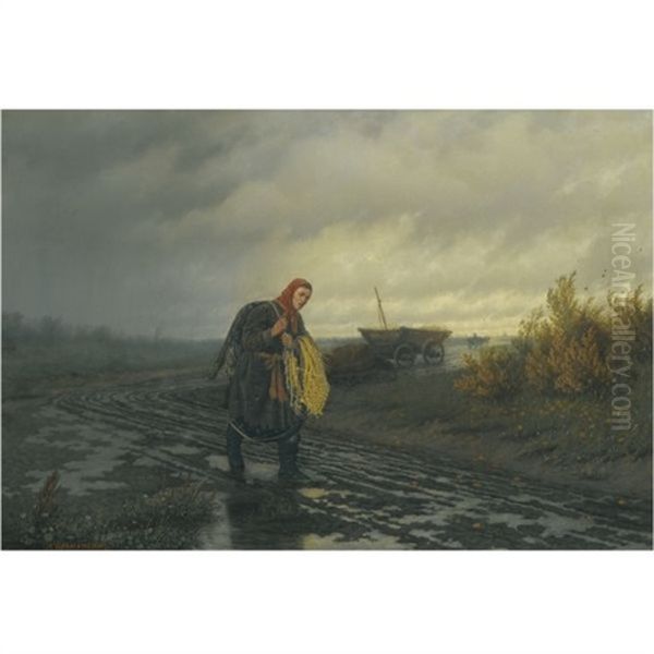 The Stormy Road Oil Painting by Leonid Ivanovich Solomatkin