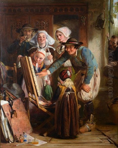 Art Critics In Brittany Oil Painting by Abraham Solomon