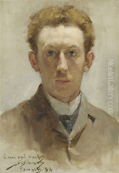 Portrait Of Arthur Hacker Oil Painting by Joseph Solomon Solomon