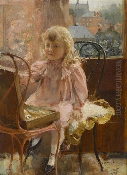 Portrait Of Jo Marjorie Leoni Oil Painting by Joseph Solomon Solomon