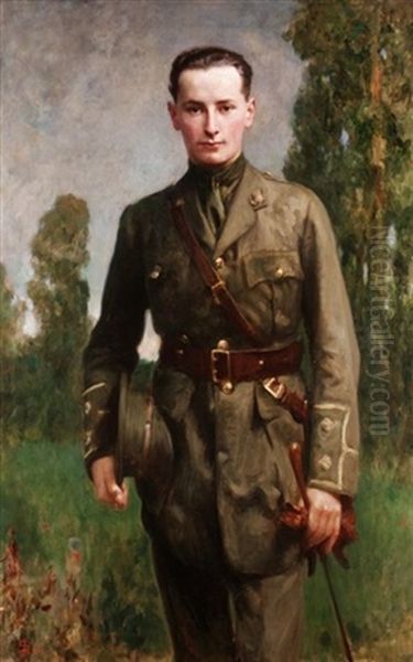 Portrait Of A Young Officer Oil Painting by Joseph Solomon Solomon