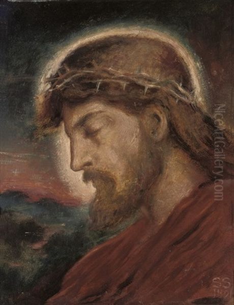 Head Of Christ Oil Painting by Simeon Solomon