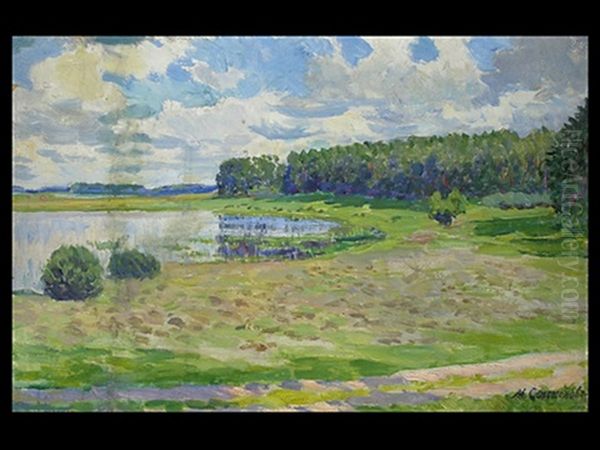 Sommerlandschaft Oil Painting by Mikhail Ivanovitch Solomonov