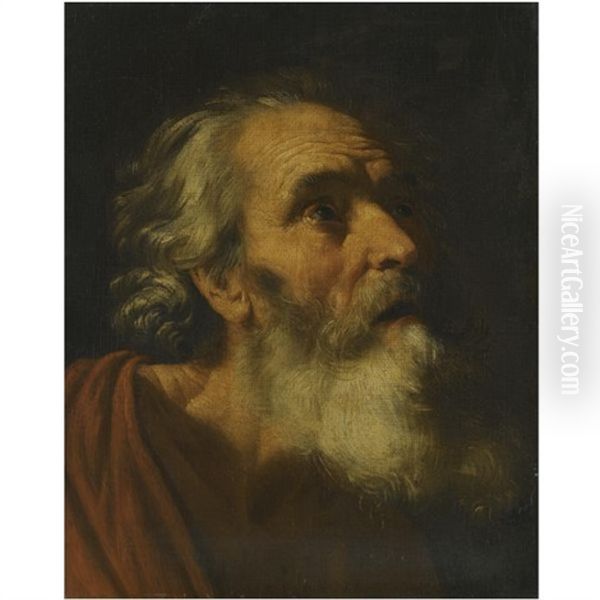 Head Of A Male Saint (study Of Saint Peter?) Oil Painting by Hendrick Van Somer