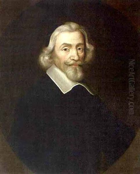 Portrait Of A Clergyman, Aged 75 Oil Painting by Jan Van Somer