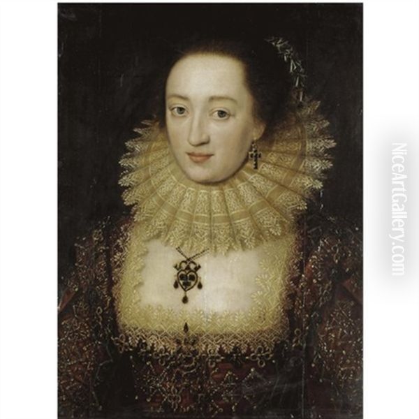 Portrait Of A Lady Oil Painting by Paul van Somer