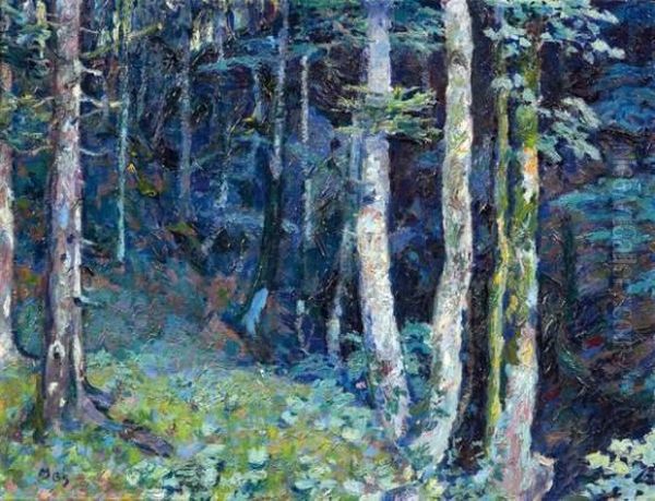 Forest Interior Oil Painting by Martin Brandenburg