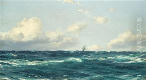 In Open Seas Oil Painting by Thomas Jacques Somerscales