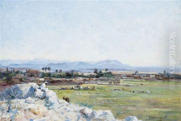 Arabs On A Plain Towards The End Of The Day Oil Painting by Richard Gay Somerset