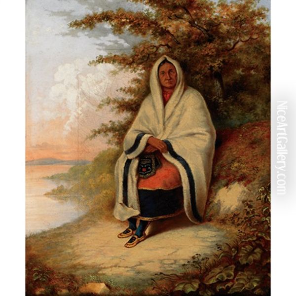 Seated Indian Woman Oil Painting by Martin Somerville