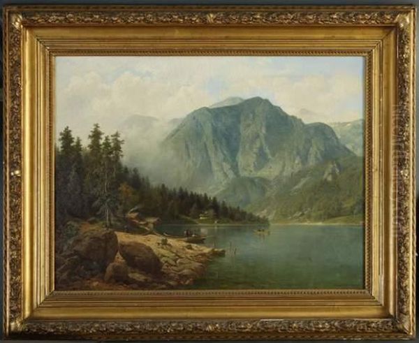 Langbathsee, Paysage Lacustre Oil Painting by Wilhelm Brandenburg