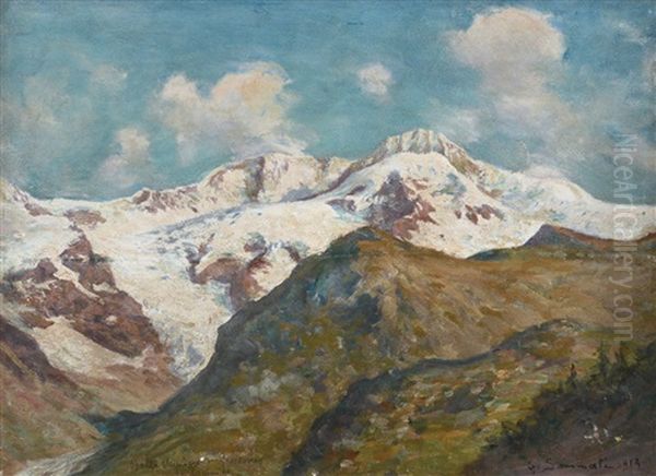 Dalle Miniere, Gressoney La Trinite Oil Painting by Guilio Sommati di Mobello