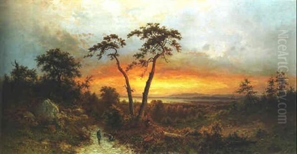 Lake Georg, Kalifornien Oil Painting by Carl August Sommer