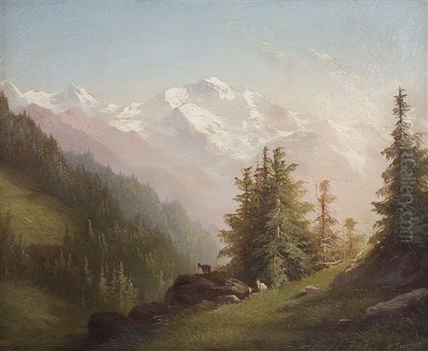 In Den Schweizer Alpen Oil Painting by Ferdinand Sommer