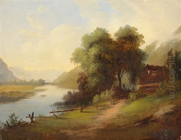 Unterseen Oil Painting by Ferdinand Sommer