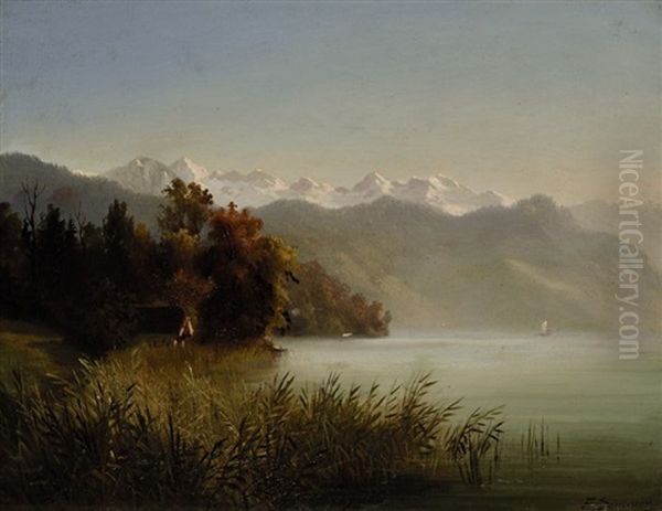 Am Seeufer Oil Painting by Ferdinand Sommer