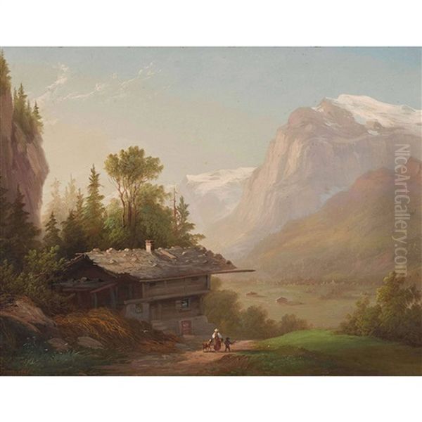 Sommerliche Berglandschaft Mit Dem Titlis Oil Painting by Ferdinand Sommer