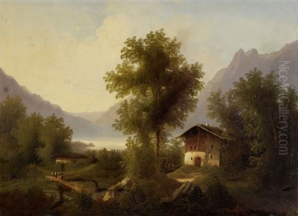 Blick Vom Rutli Auf Den Vierwaldstattersee Oil Painting by Ferdinand Sommer