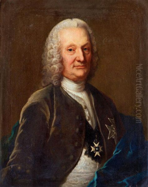 Baronjonas Wulfvenstierna (1681-1762) Oil Painting by Fredrik Brander