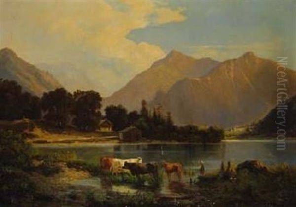 Bayerische Landschaft Oil Painting by Otto Sommer