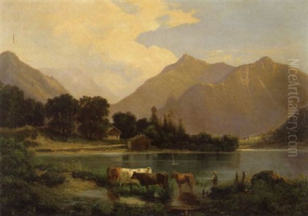 Bayerische Landschaft Oil Painting by Otto Sommer