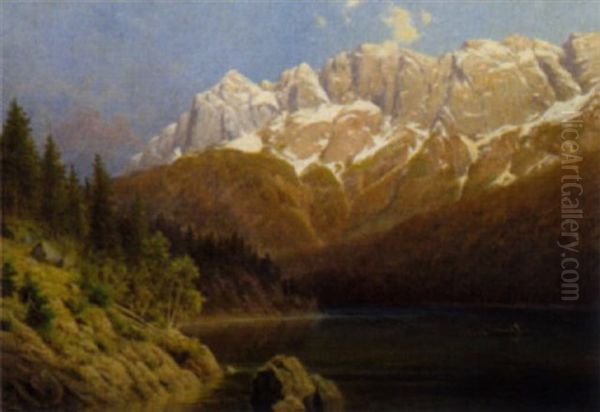 Gebirgssee Oil Painting by Daniel Somogyi