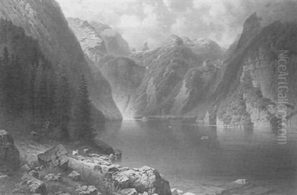 Ansicht Vom Konigsee Oil Painting by Daniel Somogyi