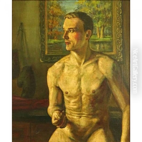 The Boxer Oil Painting by Konstantin Andreevich Somov