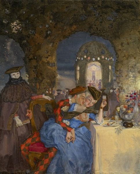 Rendezvous Oil Painting by Konstantin Andreevich Somov