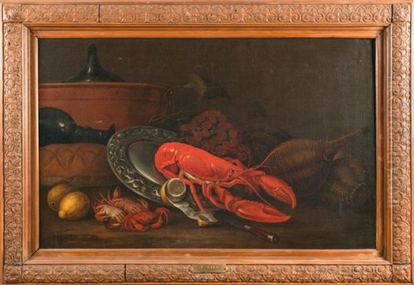 Nature Morte Au Homard Oil Painting by Jan Frans van Son