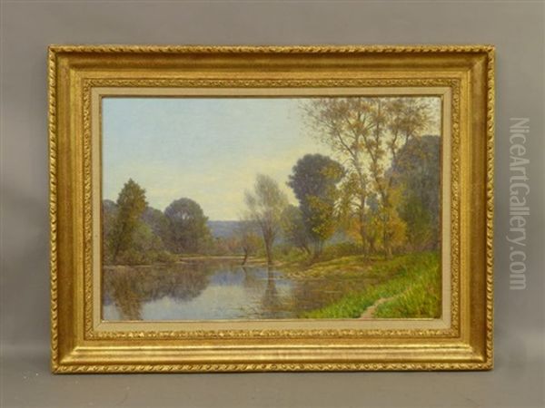 Paysage Lacustre Oil Painting by Johannes Son