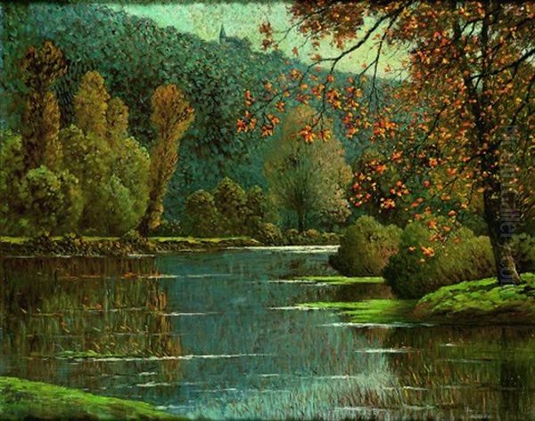 Automne Sur La Riviere Oil Painting by Johannes Son