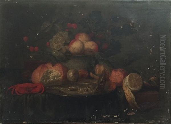 Nature Morte Au Crabe Oil Painting by Joris Van Son