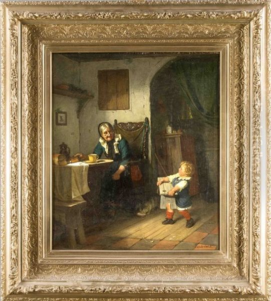 Interieur Oil Painting by Fritz Sonderland