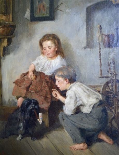 The Learned Poodle Oil Painting by Johann Baptist Sonderland