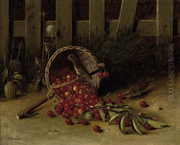 The Cherry Thieves Oil Painting by Hans Heinrich Jurgen Brandes