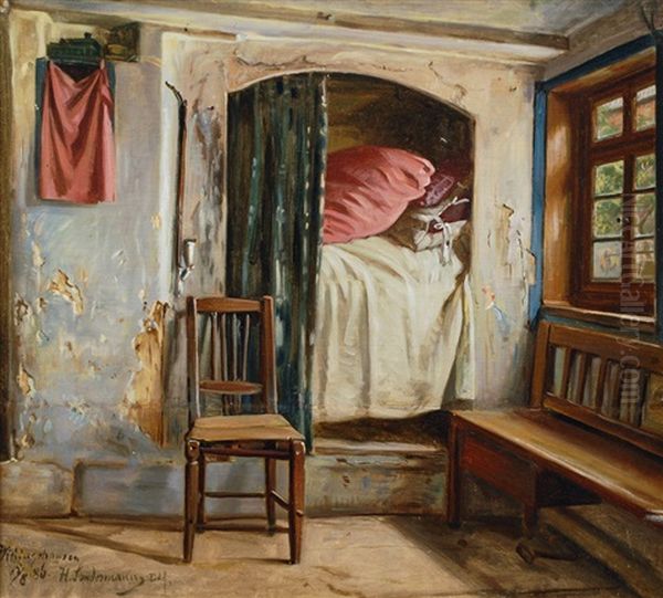 Interior In Willingshausen Oil Painting by Hermann Sondermann