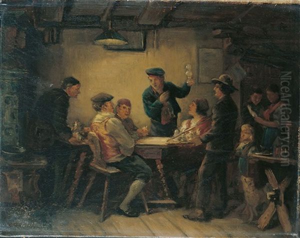 Wirtshausszene Oil Painting by Hermann Sondermann