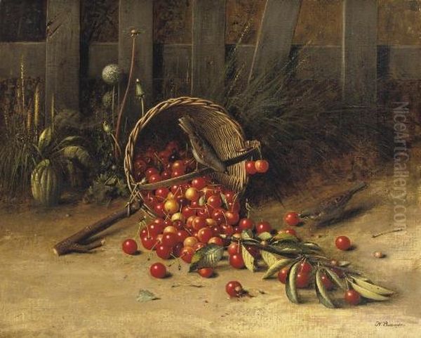 The Cherry Thieves Oil Painting by Hans Heinrich Jurgen Brandes