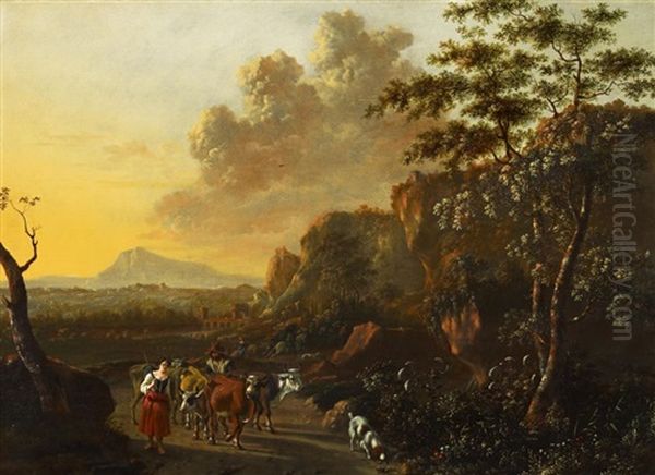 Landschaft Mit Hirten Oil Painting by Jan Gabrielsz Sonje