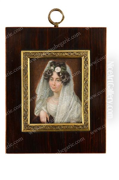 Portrait D'une Jeune Aristocrate Polonaise Oil Painting by Joseph Sonntag